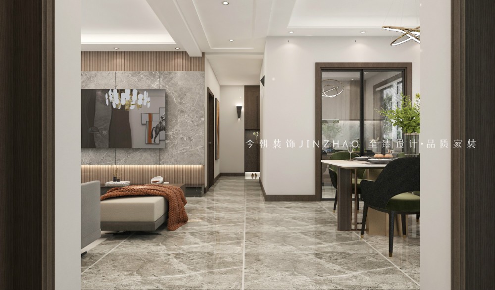 遠洋晟庭現(xiàn)代簡約風格客廳裝修效果圖