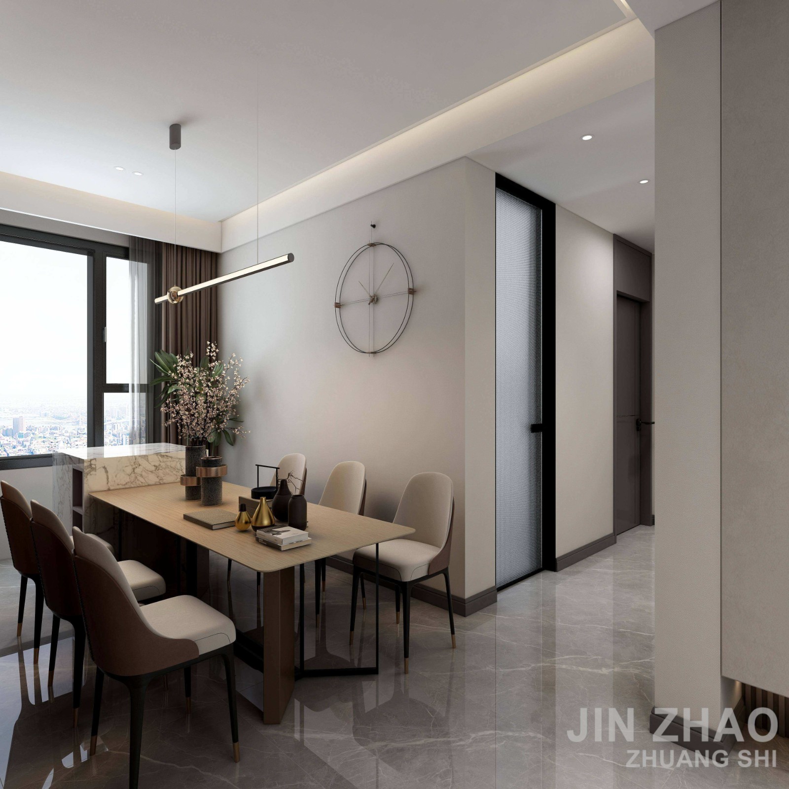 五合錦江府現(xiàn)代簡約風格餐廳裝修效果圖